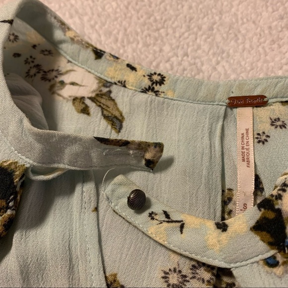 Free People Tree Swing Floral Cutout Tunic Mini Dress Mint Green - Picture 9 of 14